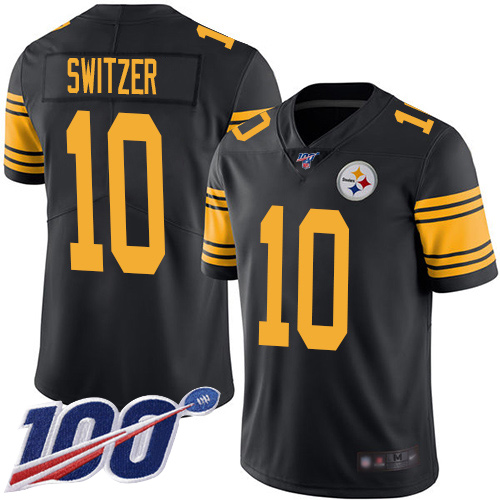 Men Pittsburgh Steelers Football #10 Limited Black Ryan Switzer 100th Season Rush Vapor Untouchable Nike NFL Jersey->women nfl jersey->Women Jersey